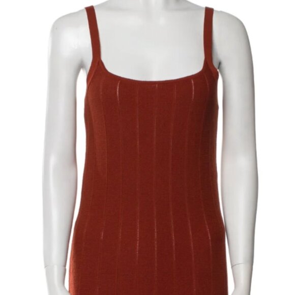 Caroline Constas Rust Pleated Dress - Picture 4 of 8